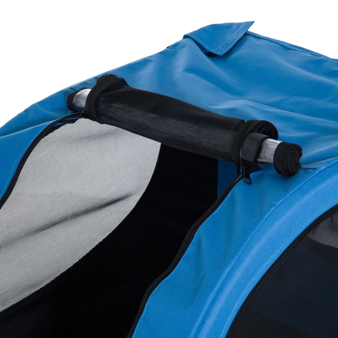 Opvouwbare hondenfietskar blauw zwart – stevig, ruim en veilig vervoer