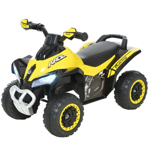 Gele quad loopauto 68x38x44 cm met muziek – veilige loopwagen met lichteffecten en stoer design voor kinderen van 18-36 maanden