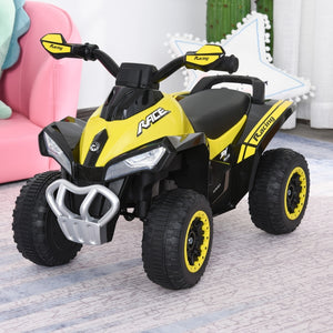 Gele quad loopauto 68x38x44 cm met muziek – stoere en veilige loopauto voor kinderen van 18-36 maanden met licht en geluid