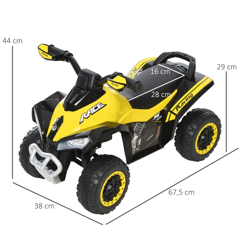 Gele quad loopauto 68x38x44 cm met muziek – veilig rijplezier voor kinderen