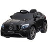 Zwarte elektrische kinderauto AMG – met afstandsbediening en realistisch vlameffect