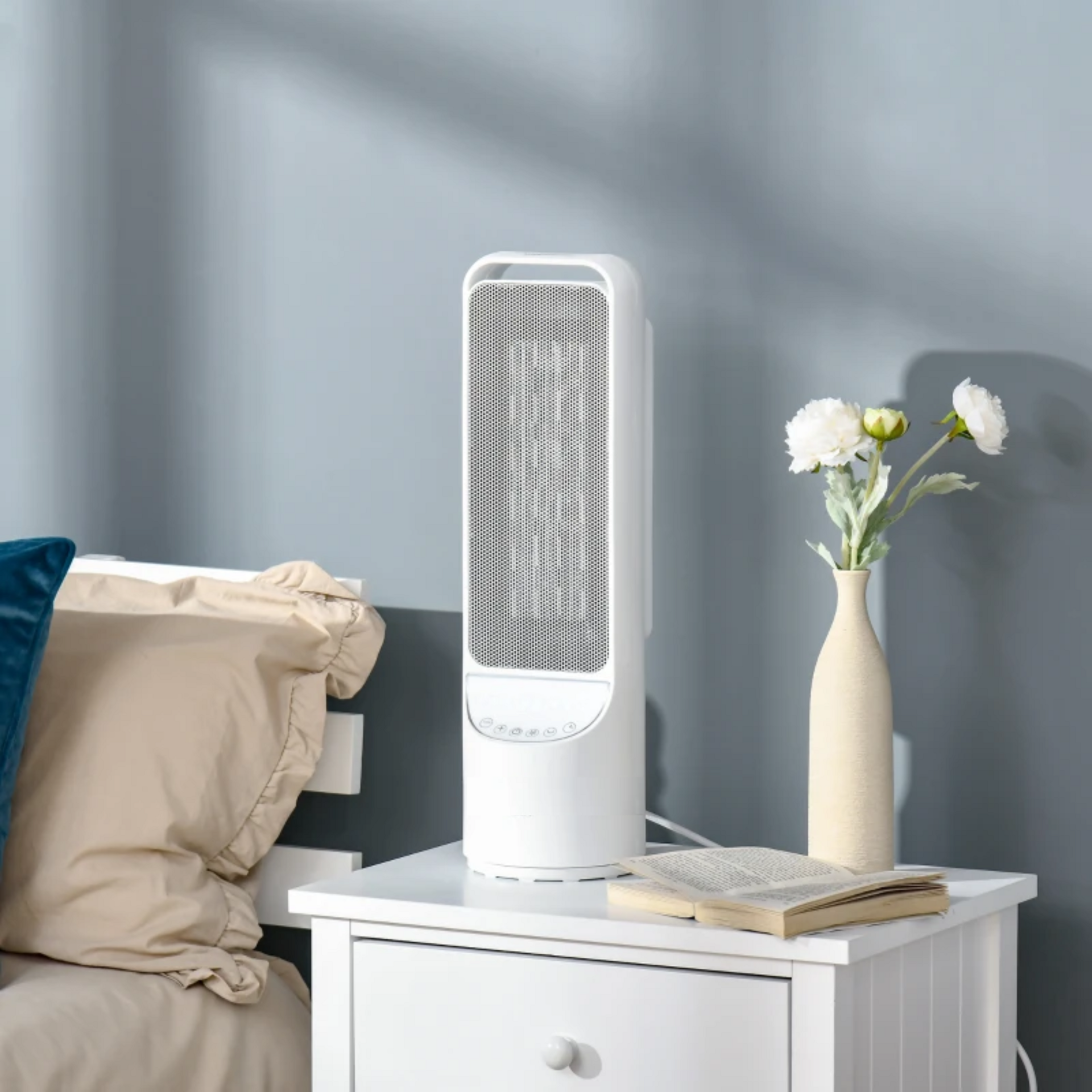 Keramische kachel 2000W wit zwart – met afstandsbediening en Regelbare thermostaat