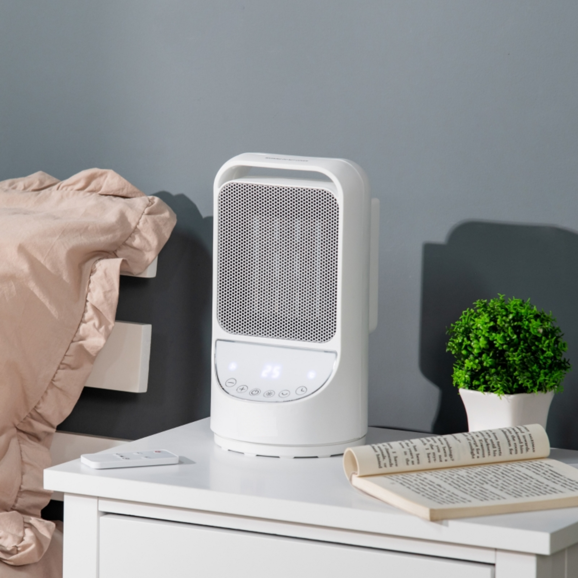 Keramische kachel 1500W wit zwart – met afstandsbediening en Regelbare thermostaat