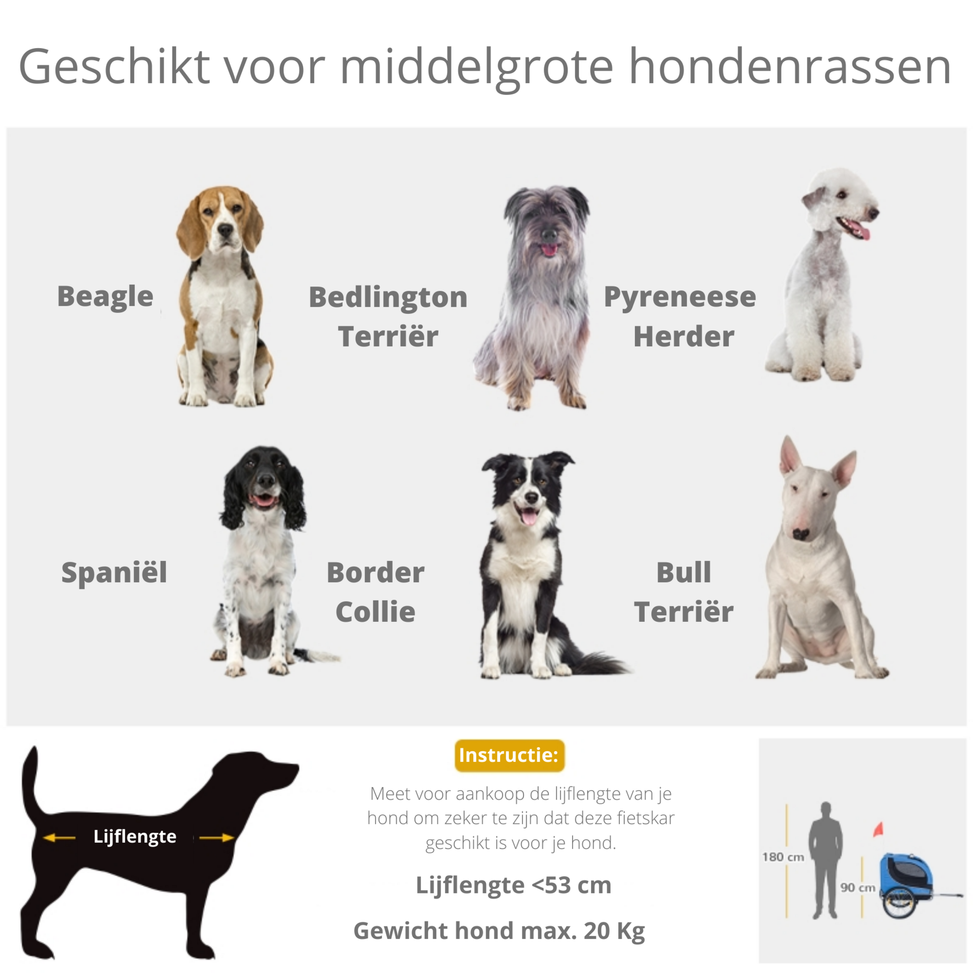 Hondenfietskar 130x90x110 cm rood zwart voor veilige en comfortabele fietstochte