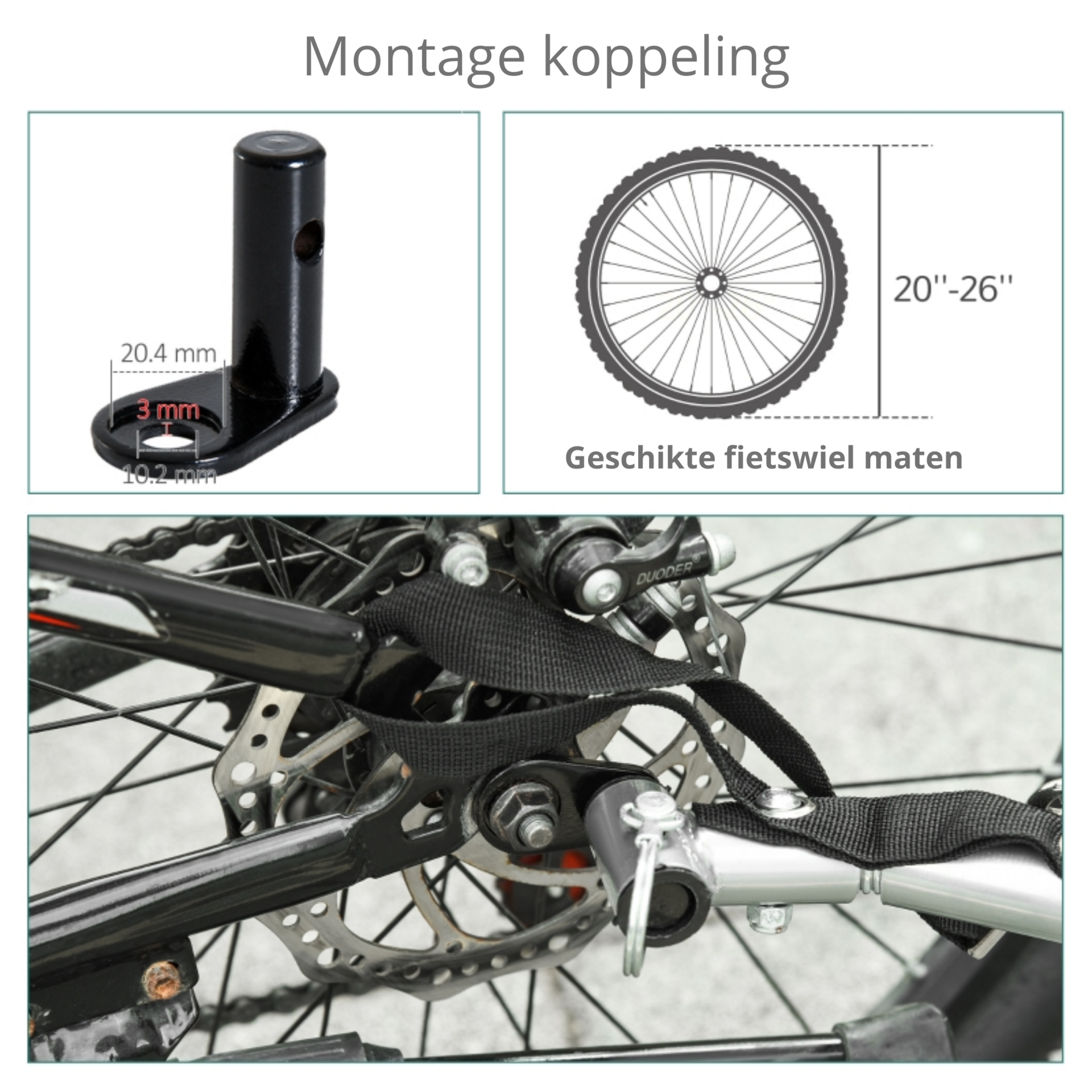 Hondenfietskar 130x90x110 cm rood zwart voor veilige en comfortabele fietstochte