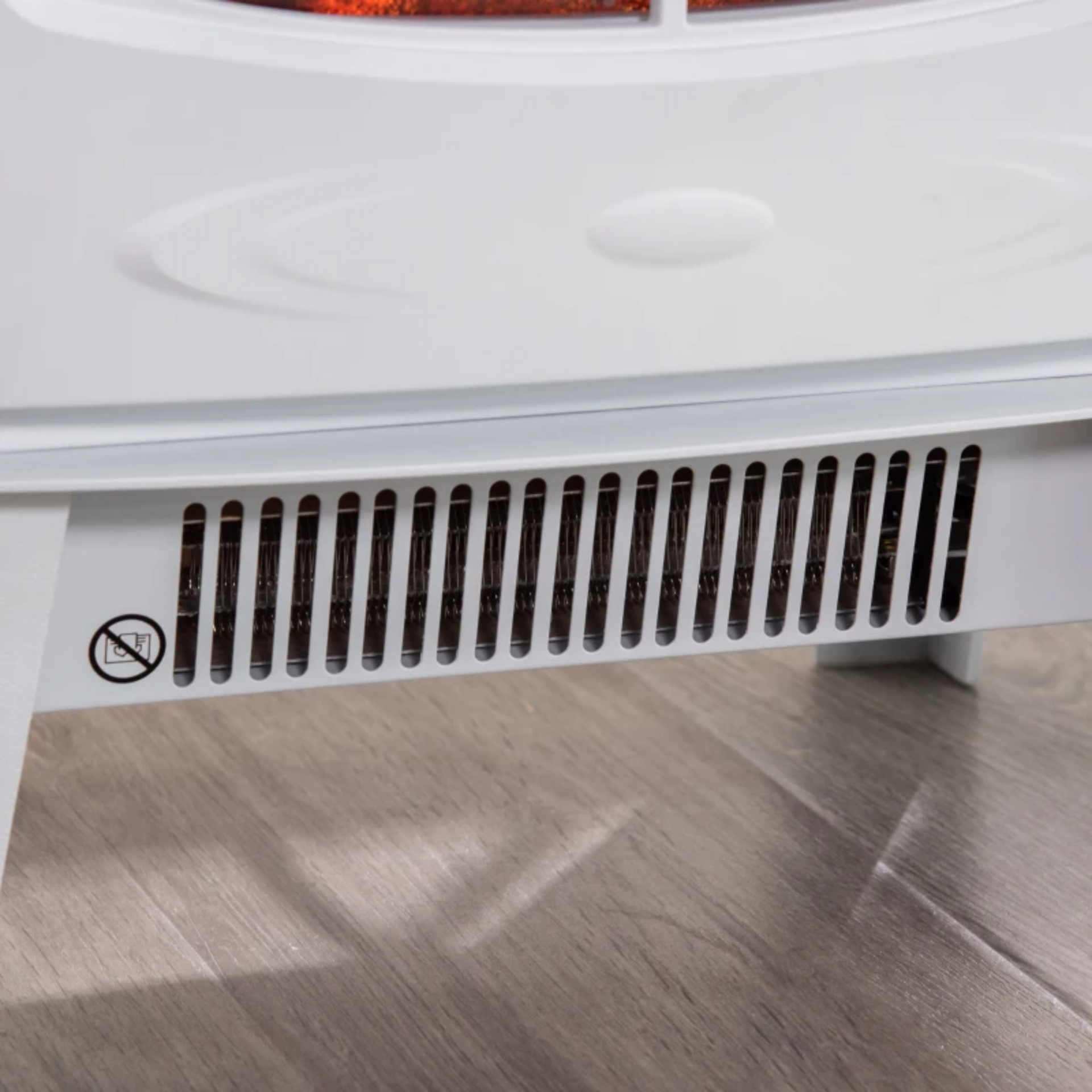 Witte elektrische sfeerhaard 1800 W – realistisch vlameffect en energiezuinige thermostaat