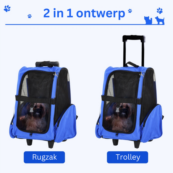 Hondenreismand en rugzak met wielen – comfortabel reizen voor je hond