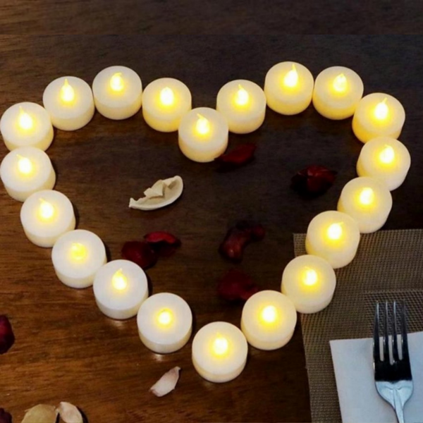 Set van 24 LED theelichtjes met timer – veilig en sfeervol
