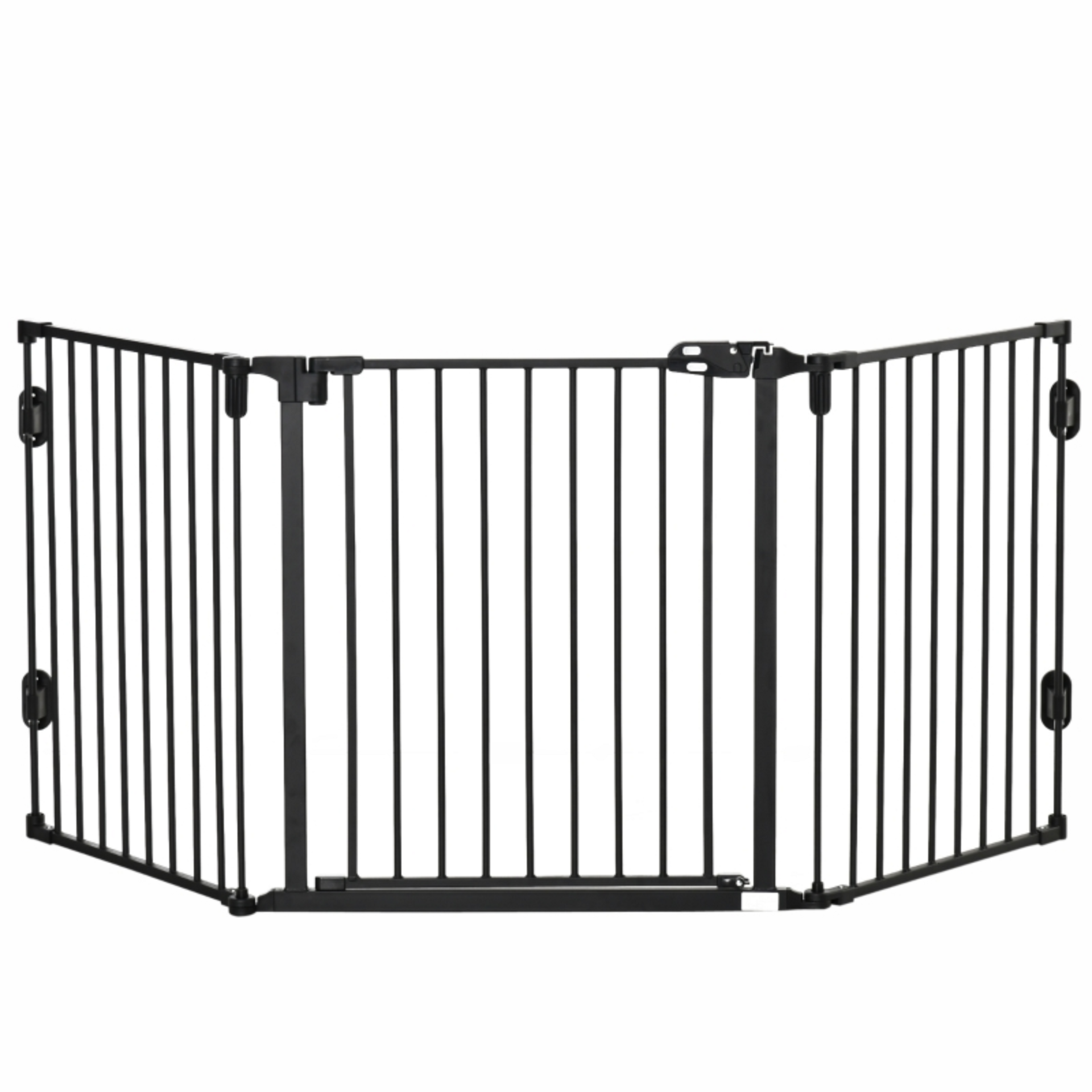 Stevig zwart haardscherm 203x76 cm – optimale vonkenbescherming voor je open haard