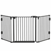 Stevig zwart haardscherm 203x76 cm – optimale vonkenbescherming voor je open haard