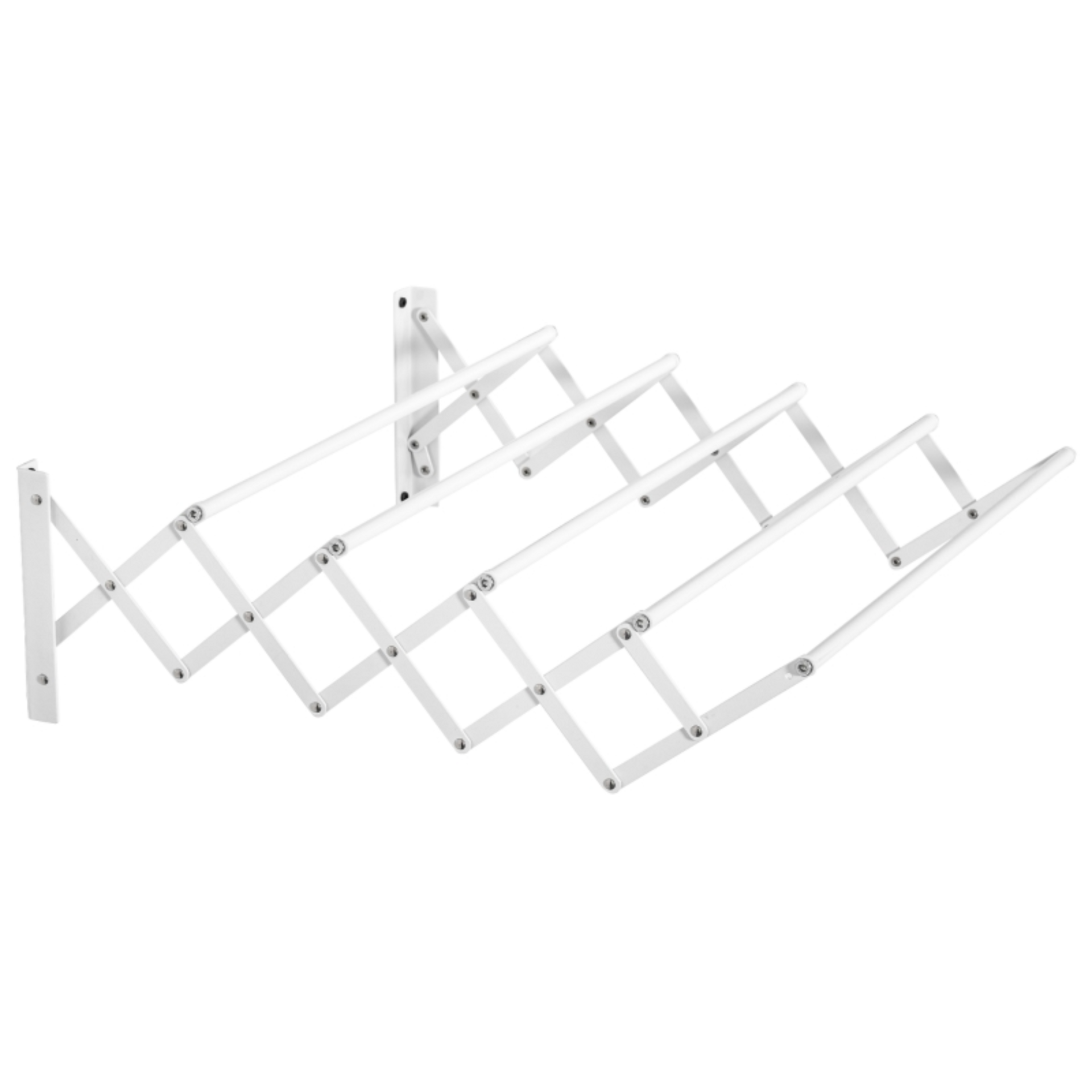 Uittrekbaar wit wanddroogrek 64x60x20 cm – ruimtebesparend en praktisch