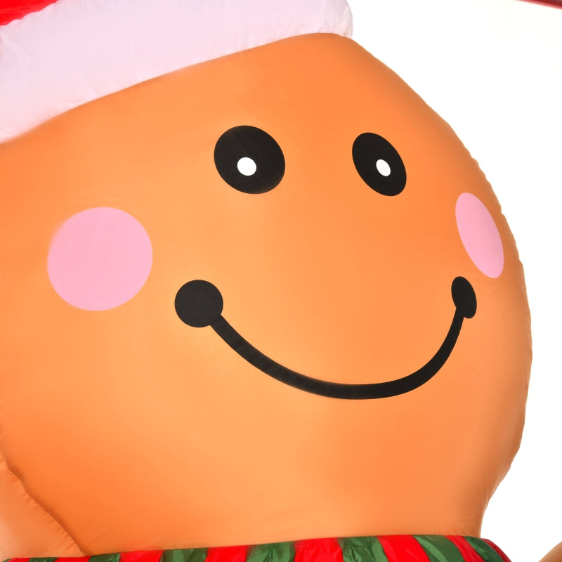 Grote opblaasbare Gingerbread Man met LED-lamp kerstdecoratie 170 cm