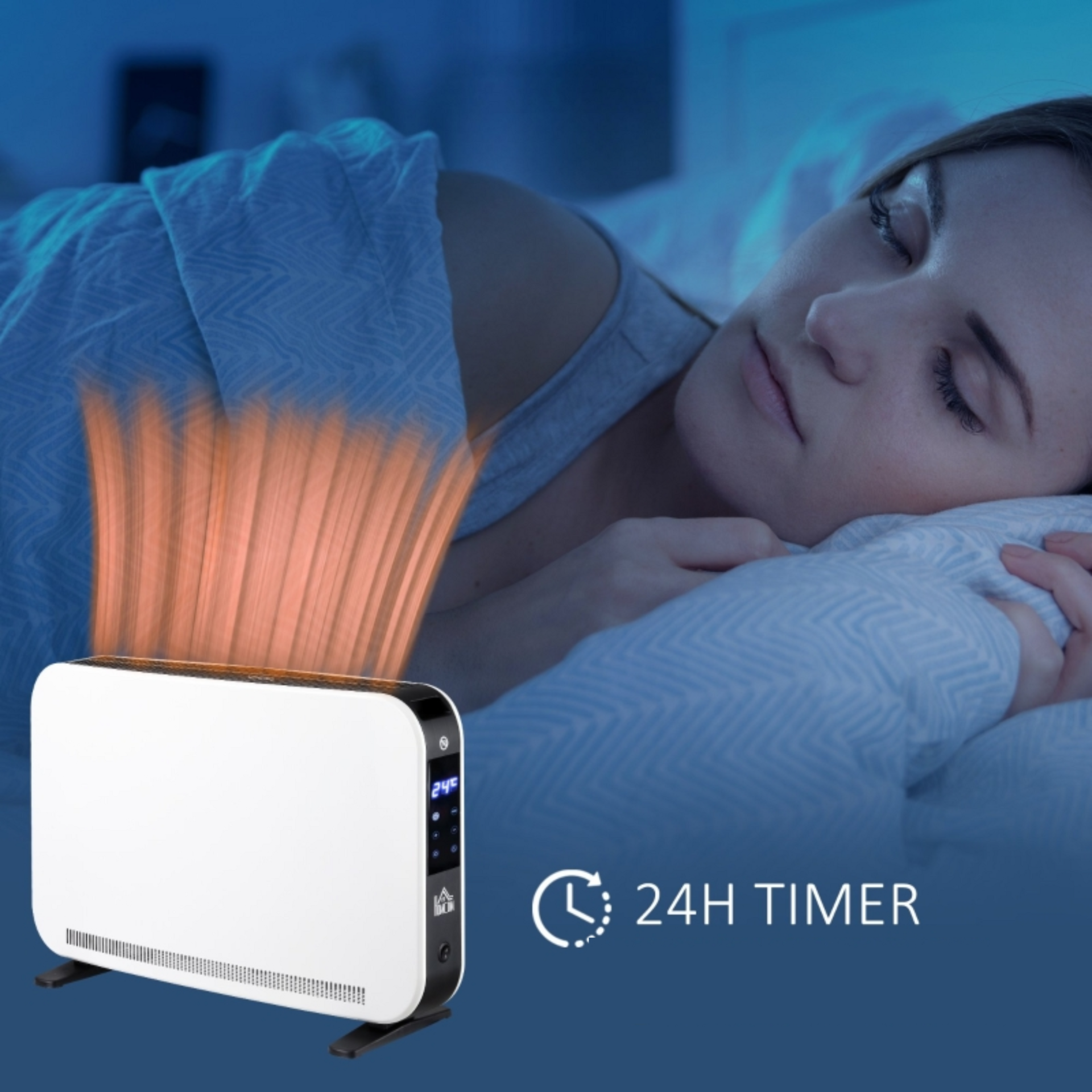 2180 watt convectorkachel met thermostaat – efficiënte en regelbare warmte