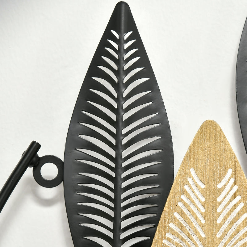 Set van 2 metalen wanddecoraties 40x46 cm in zwart en goud – modern en elegant