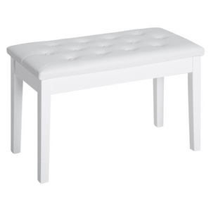 Klassieke witte pianokruk met opbergruimte – comfortabele kunstleren zitting en praktisch design voor elke ruimte
