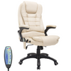 Beige bureaustoel met stoelverwarming en massage – stijlvol en ergonomisch comfort