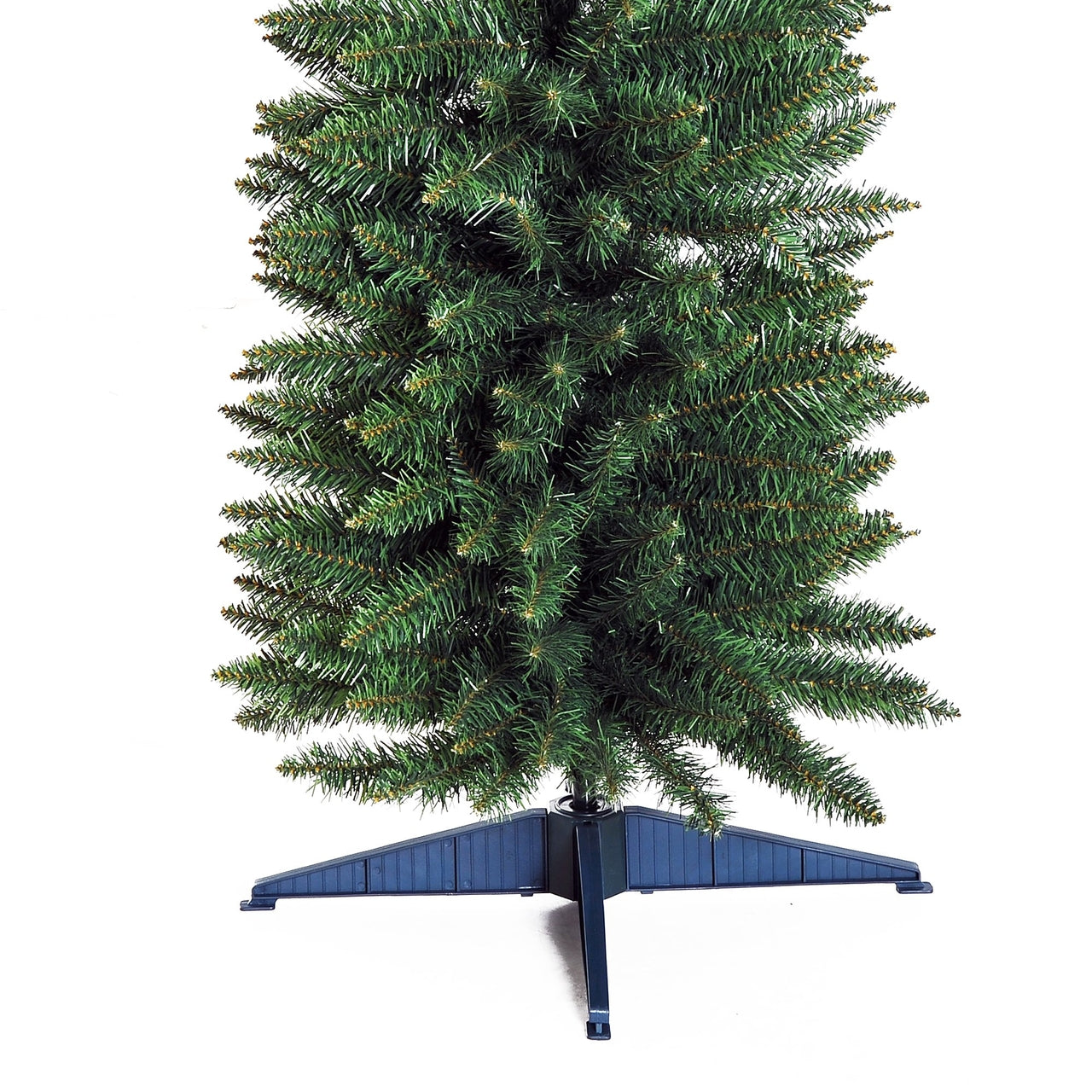 Smalle kunstkerstboom 180 cm penciltree ideaal voor smalle ruimtes groen met volle dichte takken en stevig standaard