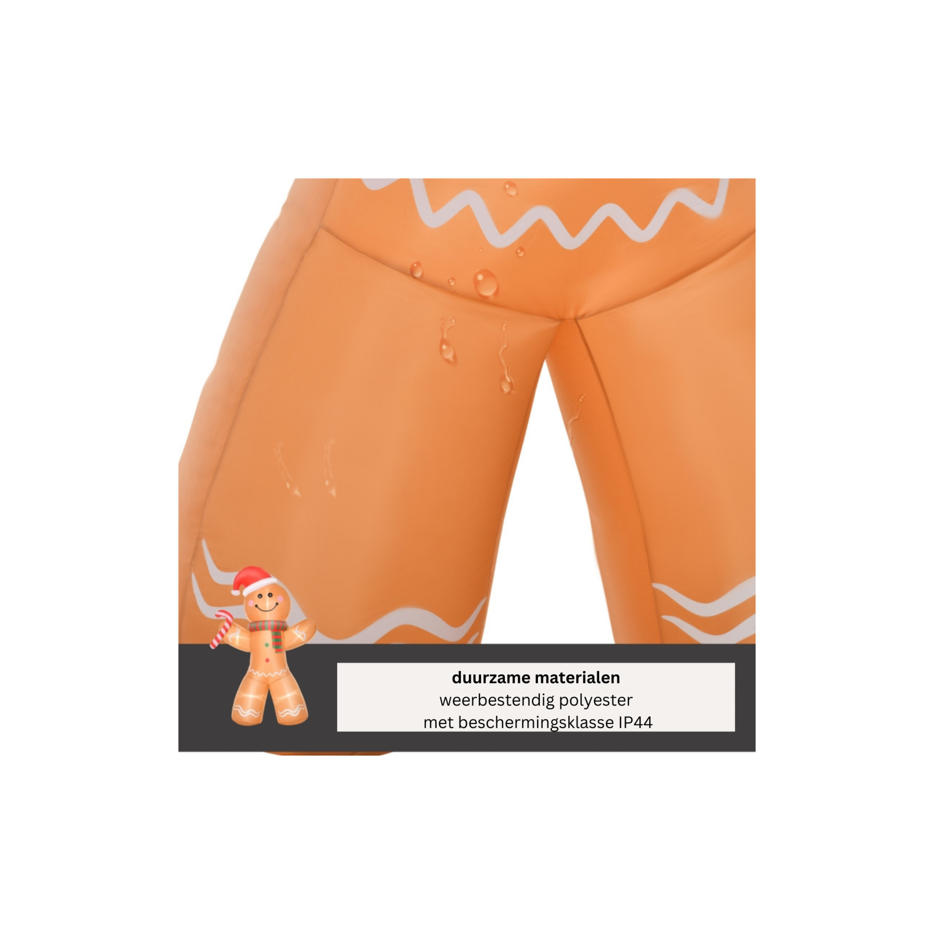 Grote opblaasbare Gingerbread Man met LED-lamp kerstdecoratie 170 cm