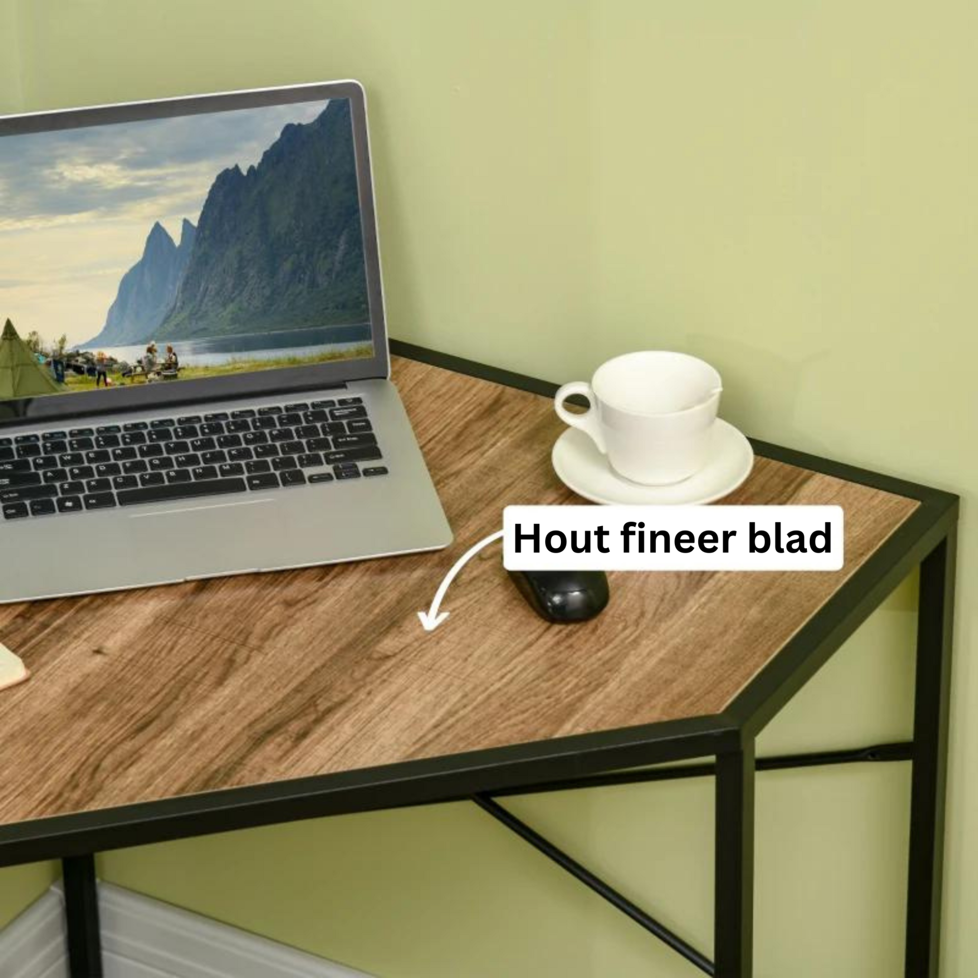 Industrieel compact hoekbureau 80x80x78 cm – praktisch en robuust design