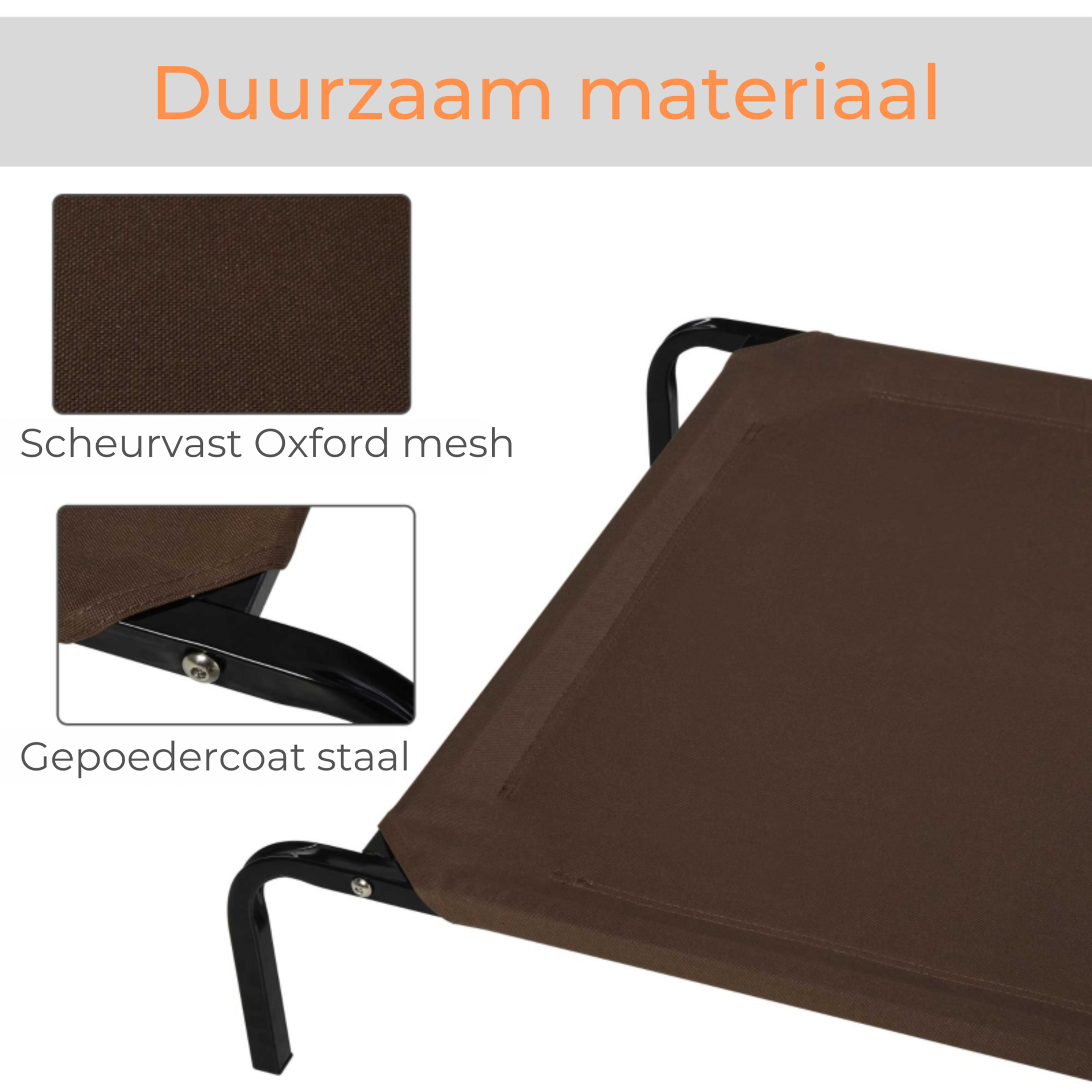 XL hondenbed hondenstretcher met 2 verwisselbare overtrekhoezen grijs/bruin
