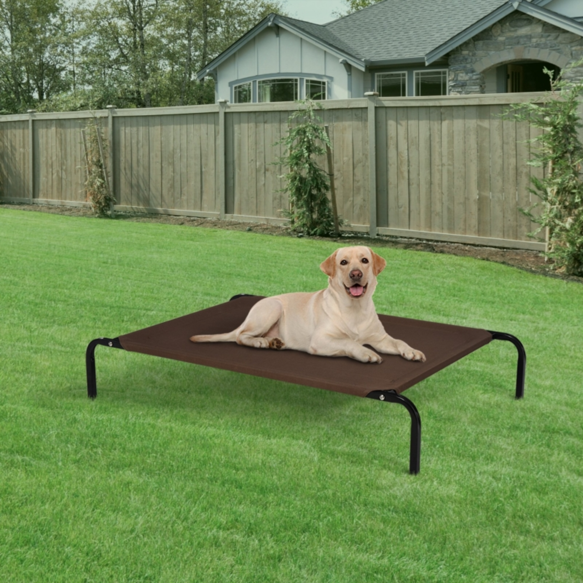 XL hondenbed hondenstretcher met 2 verwisselbare overtrekhoezen grijs/bruin