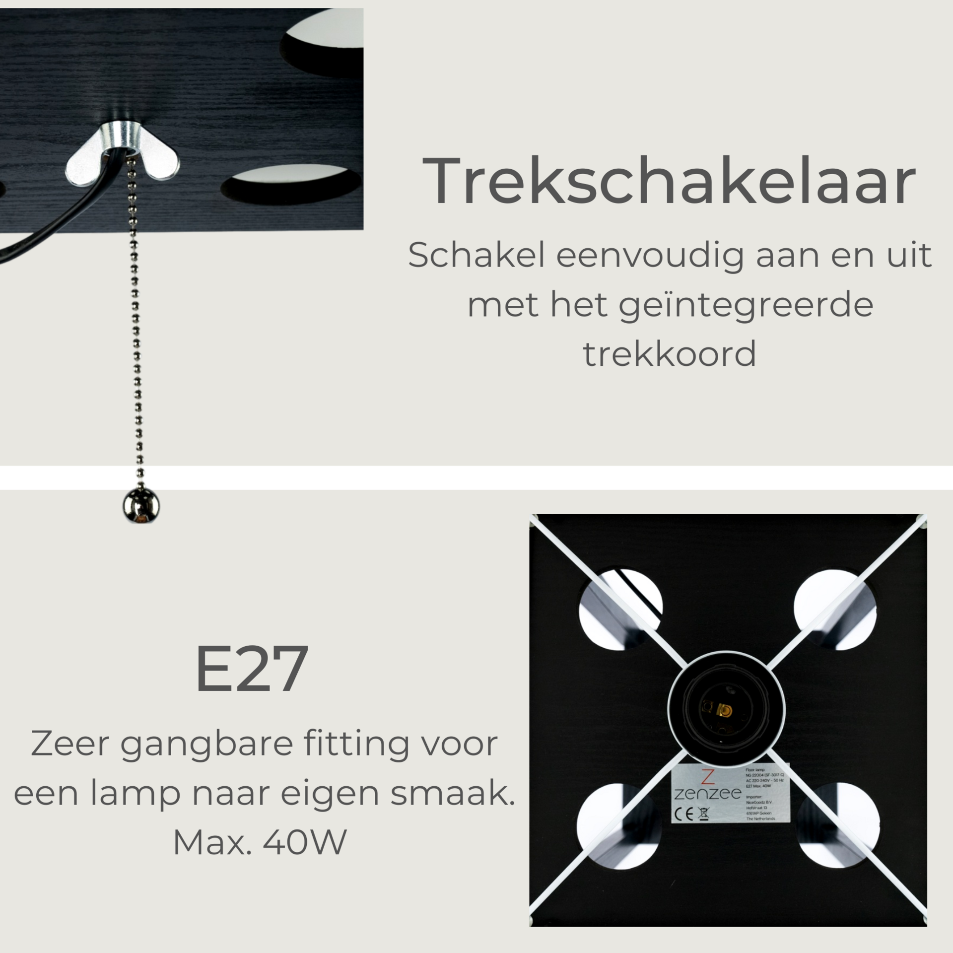 Staande vloerlamp met opbergruimte 26x26x160 cm – functioneel en modern design