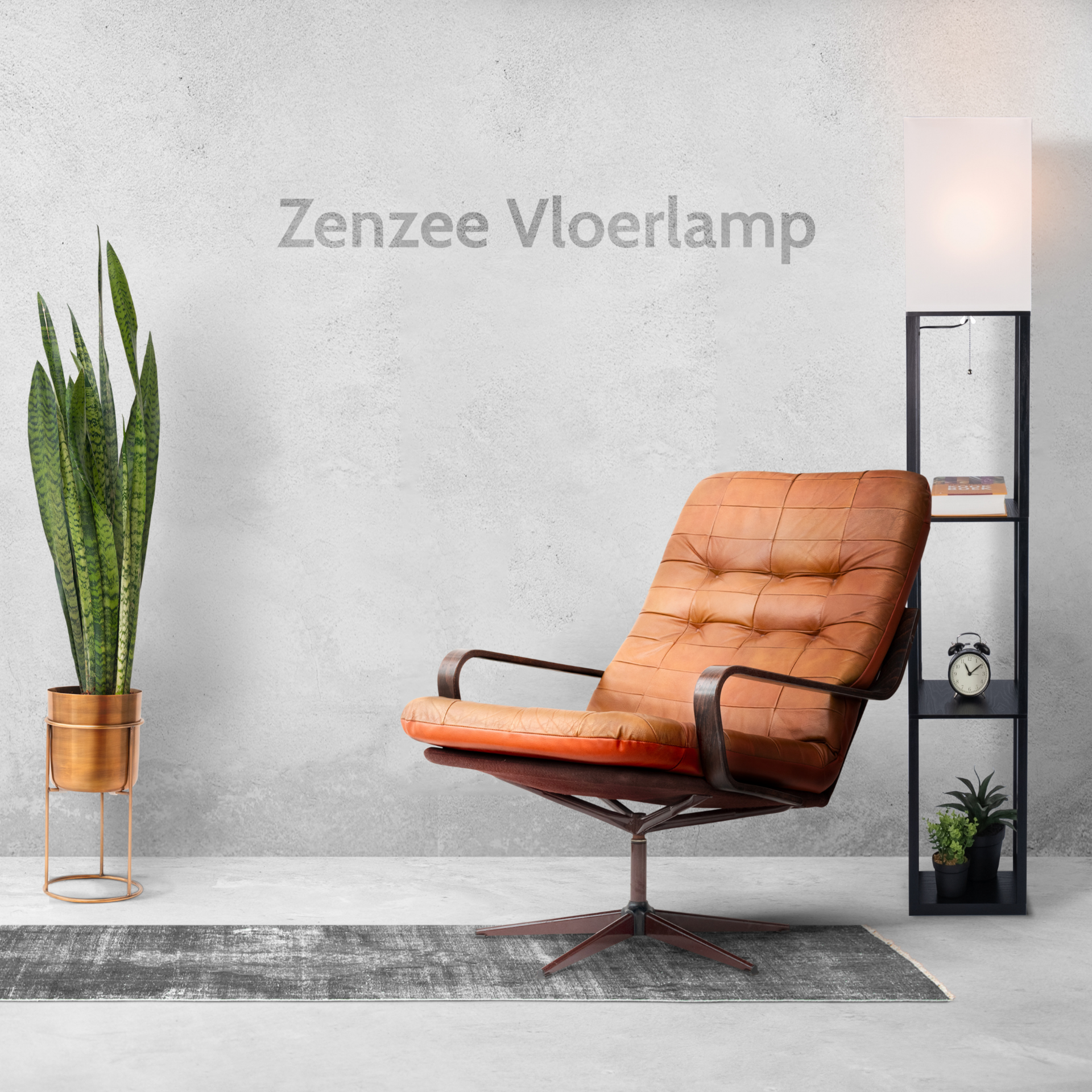 Staande vloerlamp met opbergruimte 26x26x160 cm – functioneel en modern design