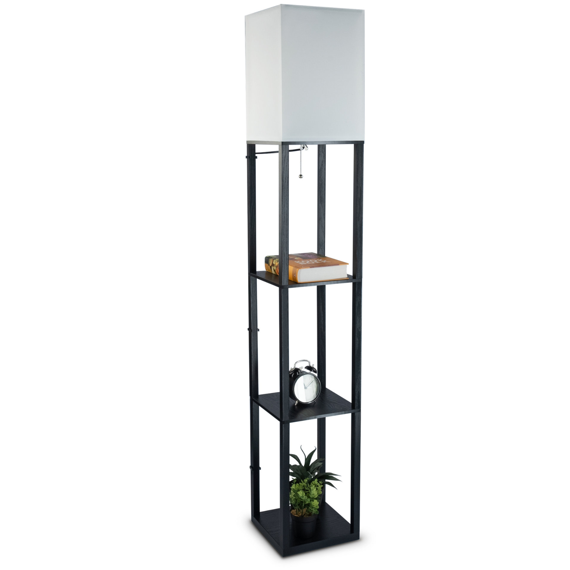 Staande vloerlamp met opbergruimte 26x26x160 cm – functioneel en modern design