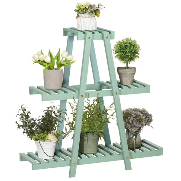 3-etages plantenstandaard limoengroen 76x26x76 cm – praktisch en kleurrijk design