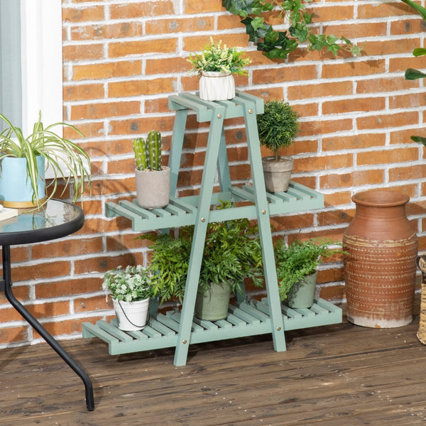 3-etages plantenstandaard limoengroen 76x26x76 cm – praktisch en kleurrijk design