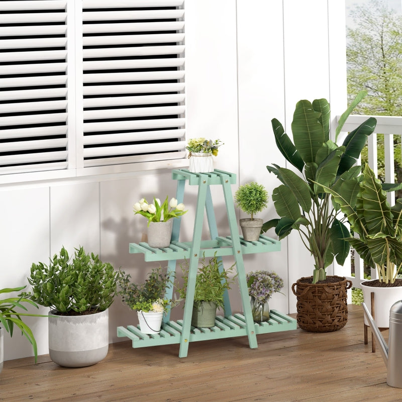 3-etages plantenstandaard limoengroen 76x26x76 cm – praktisch en kleurrijk design