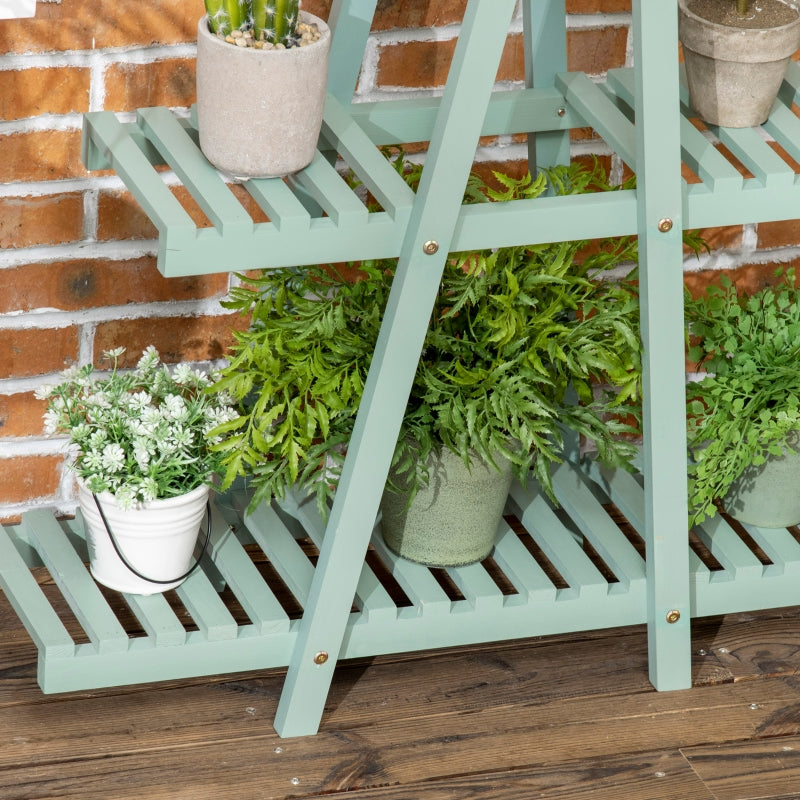 3-etages plantenstandaard limoengroen 76x26x76 cm – praktisch en kleurrijk design