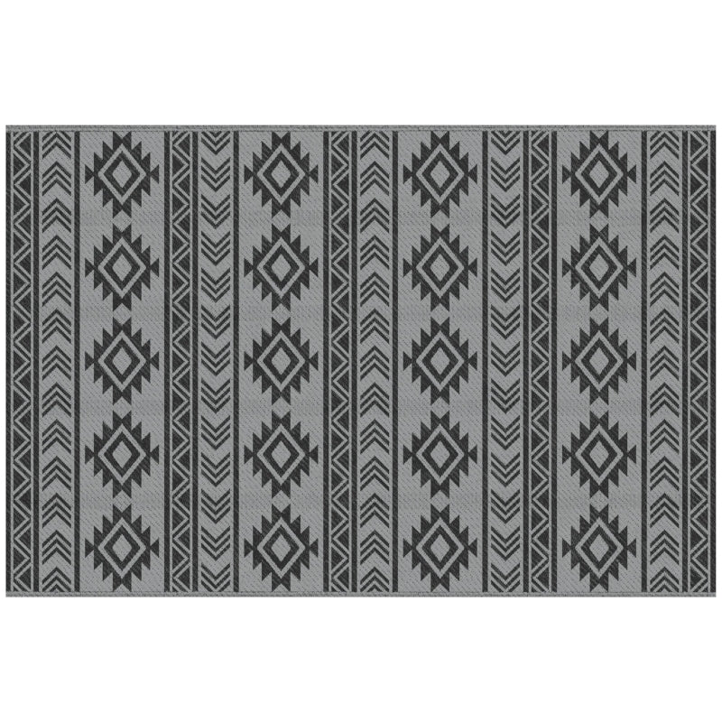 Waterdicht buitentapijt zwart-grijs 182x274 cm – stijlvol en weerbestendig