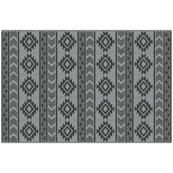 Waterdicht buitentapijt zwart-grijs 182x274 cm – stijlvol en weerbestendig
