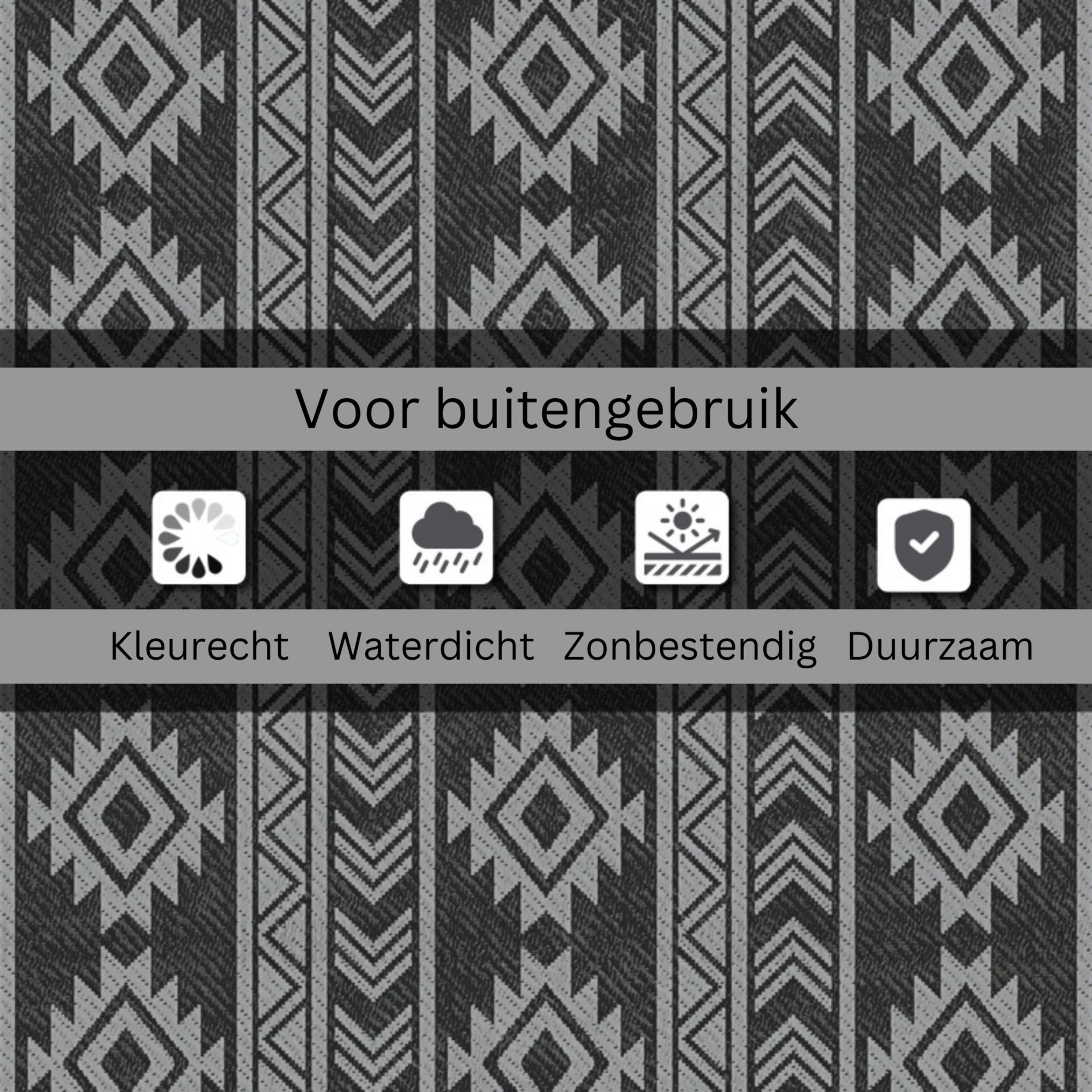 Waterdicht buitentapijt zwart-grijs 182x274 cm – stijlvol en weerbestendig