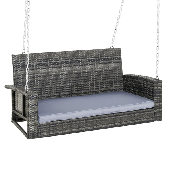 2-zits hangbank en schommelbank 127x58x60 cm – ontspanning voor tuin en terras