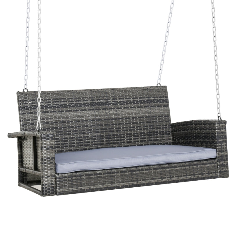 2-zits hangbank en schommelbank 127x58x60 cm – ontspanning voor tuin en terras