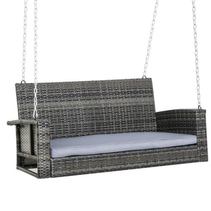 2-zits hangbank en schommelbank 127x58x60 cm – ontspanning voor tuin en terras in antraciet kleur met kussen