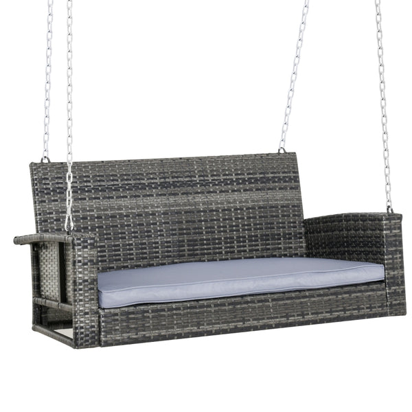 2-zits hangbank en schommelbank 127x58x60 cm – ontspanning voor tuin en terras
