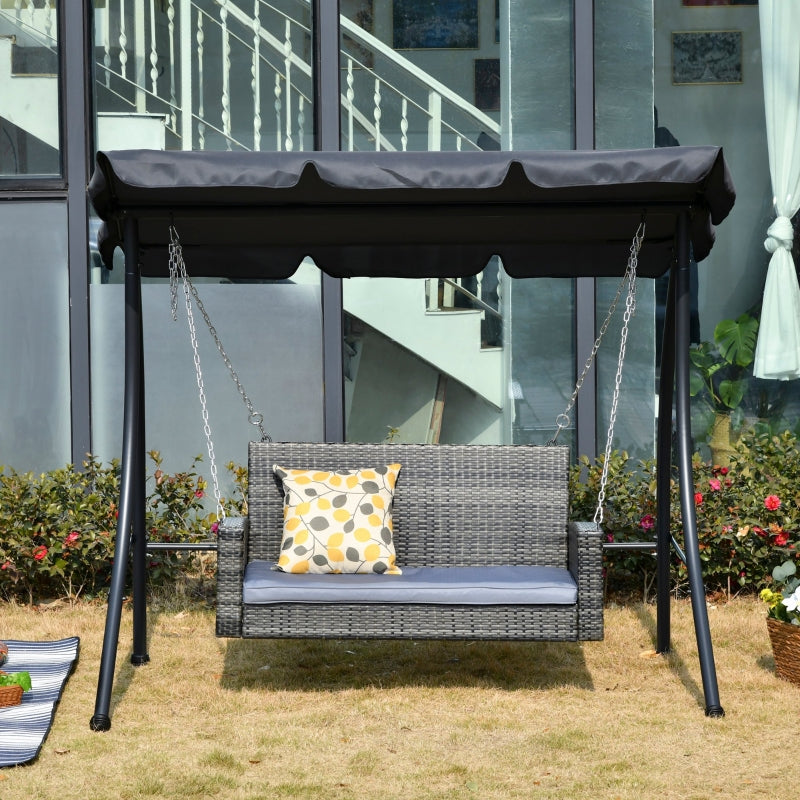2-zits hangbank en schommelbank 127x58x60 cm – ontspanning voor tuin en terras