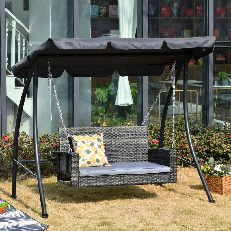 2-zits hangbank en schommelbank 127x58x60 cm – ontspanning voor tuin en terras