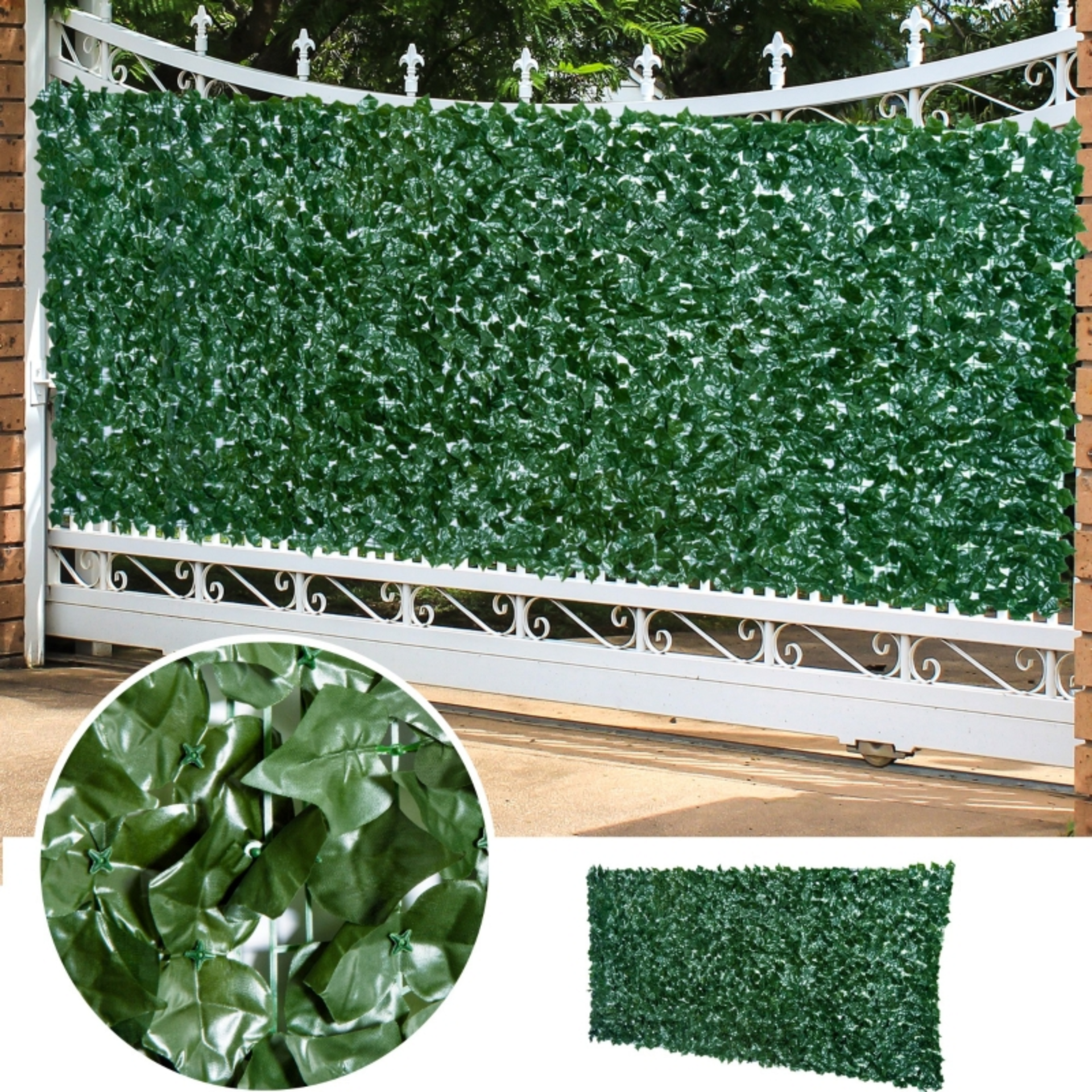 Kunsthaag klimop 300x100 cm – compact zichtbreeknet met natuurlijke look