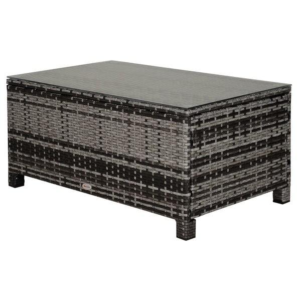 Grijze poly rotan bijzettafel 85x50x39 cm – stijlvolle en functionele tuintafel