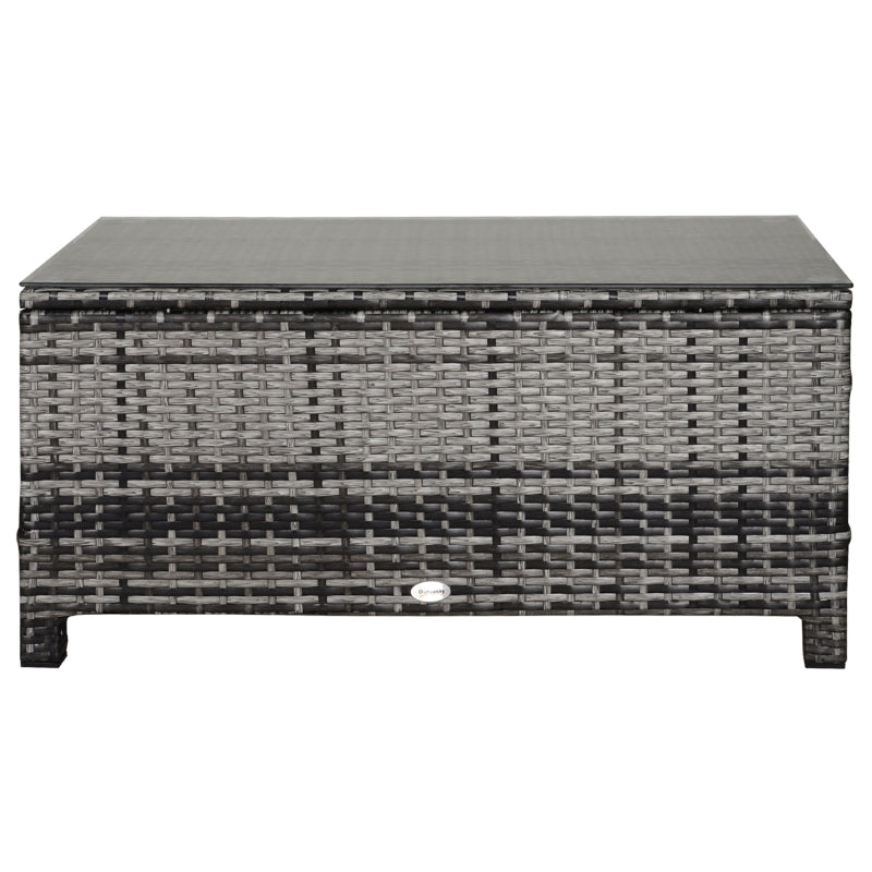 Grijze poly rotan bijzettafel 85x50x39 cm – stijlvolle en functionele tuintafel