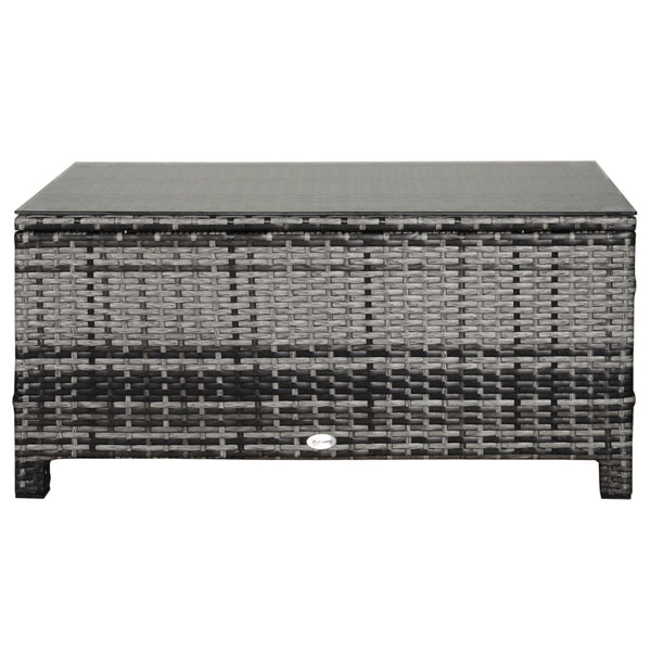 Grijze poly rotan bijzettafel 85x50x39 cm – stijlvolle en functionele tuintafel