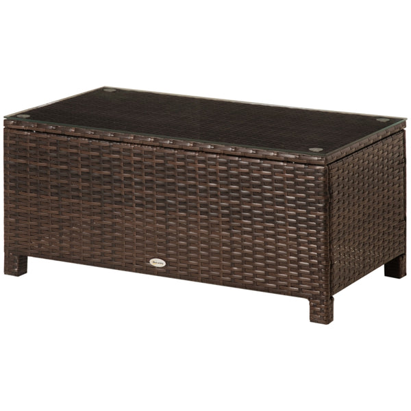 Bruine bijzettafel van poly rotan 85x50x39 cm – elegant en weerbestendig voor buiten