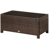 Bruine bijzettafel van poly rotan 85x50x39 cm – elegant en weerbestendig voor buiten