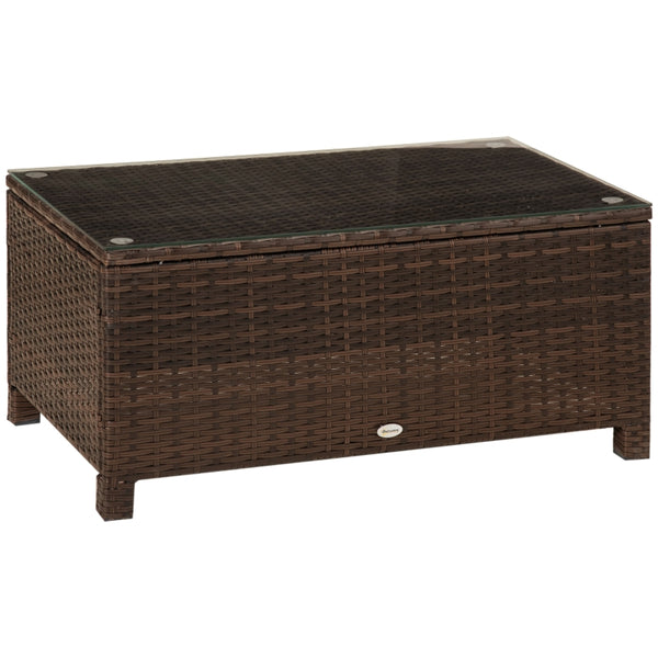 Bruine bijzettafel van poly rotan 85x50x39 cm – elegant en weerbestendig voor buiten