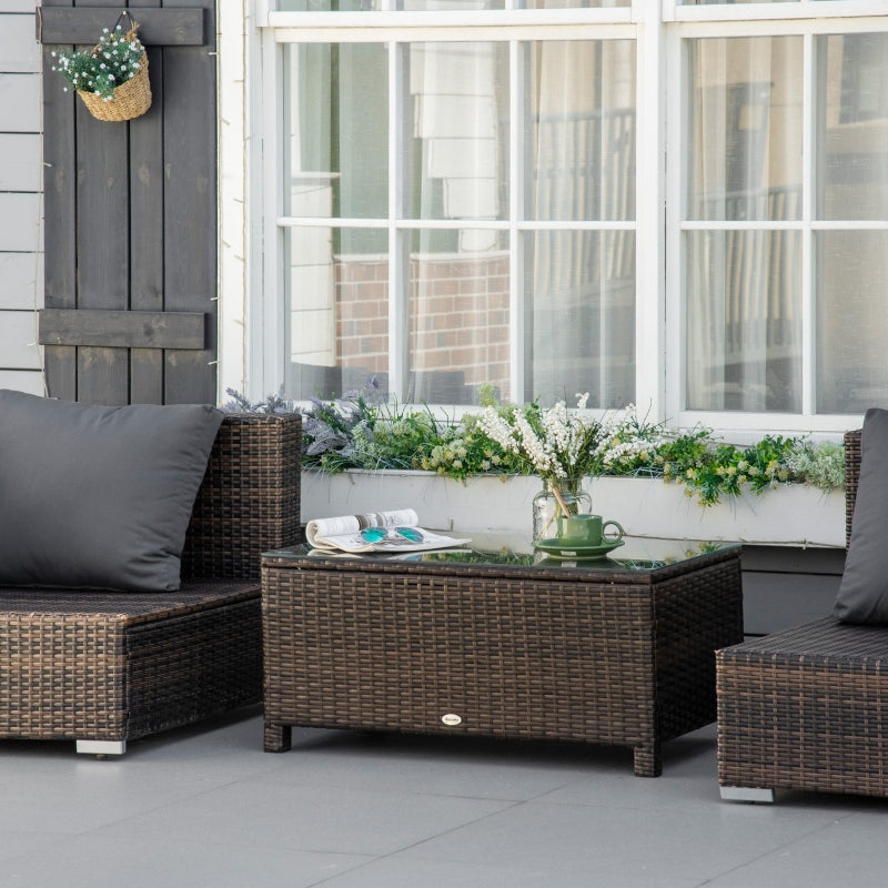 Bruine bijzettafel van poly rotan 85x50x39 cm – elegant en weerbestendig voor buiten