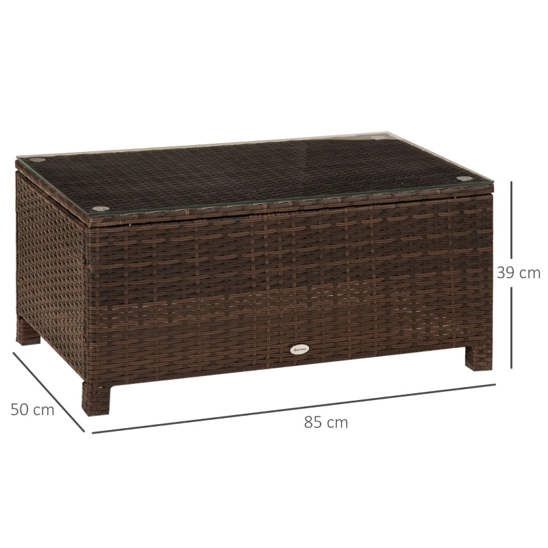 Bruine bijzettafel van poly rotan 85x50x39 cm – elegant en weerbestendig voor buiten